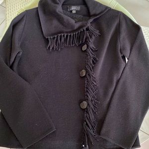Fiore Bella Button Front Fringe Sweater size S